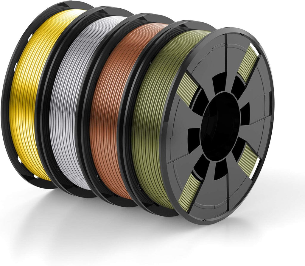 PLA Filament Bundle for 3D Printers, 1.75Mm 250G, 4 Color Pack, Widely Compatible for FDM 3D Printer-Gold, Silver, Copper, Bronze