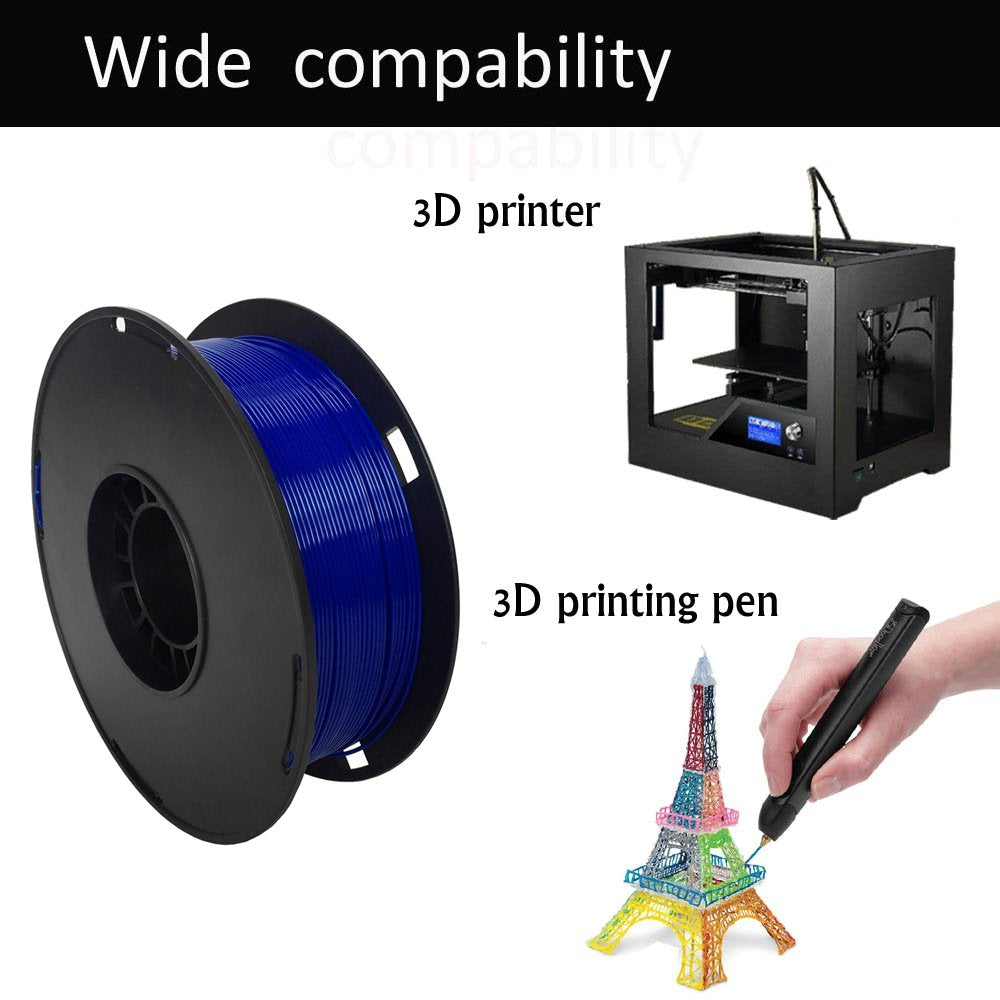 ABS Filament 1.75Mm, Blue ABS 3D Printer Filament, 1Kg Spool(2.2Lbs), Dimensional Accuracy +/- 0.03Mm, Fit FDM 3D Printer and 3D Pen