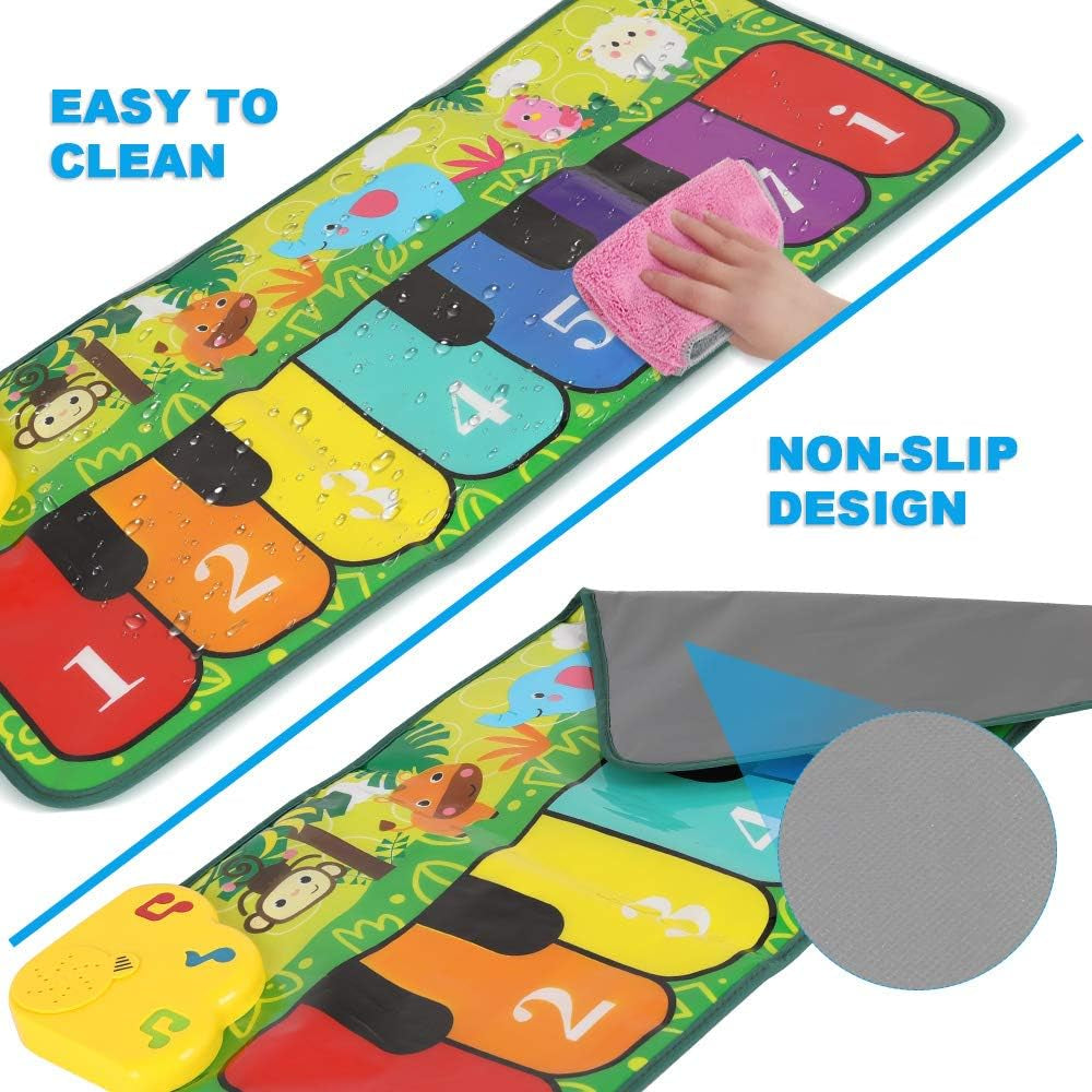 Foot  32" Keyboard Play Mat Toddler  with 5 Animal Sounds Early Education Toys Gift for Girls Boys