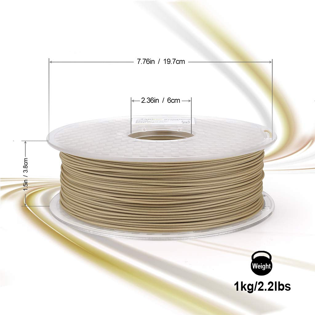 3D Printing Filament Pla Wood Bamboo 3D Printer Filament, PLA Filament 1.75Mm 15% Real Bamboo Fiber, 1Kg/2.2Lb 15% Wood Fiber