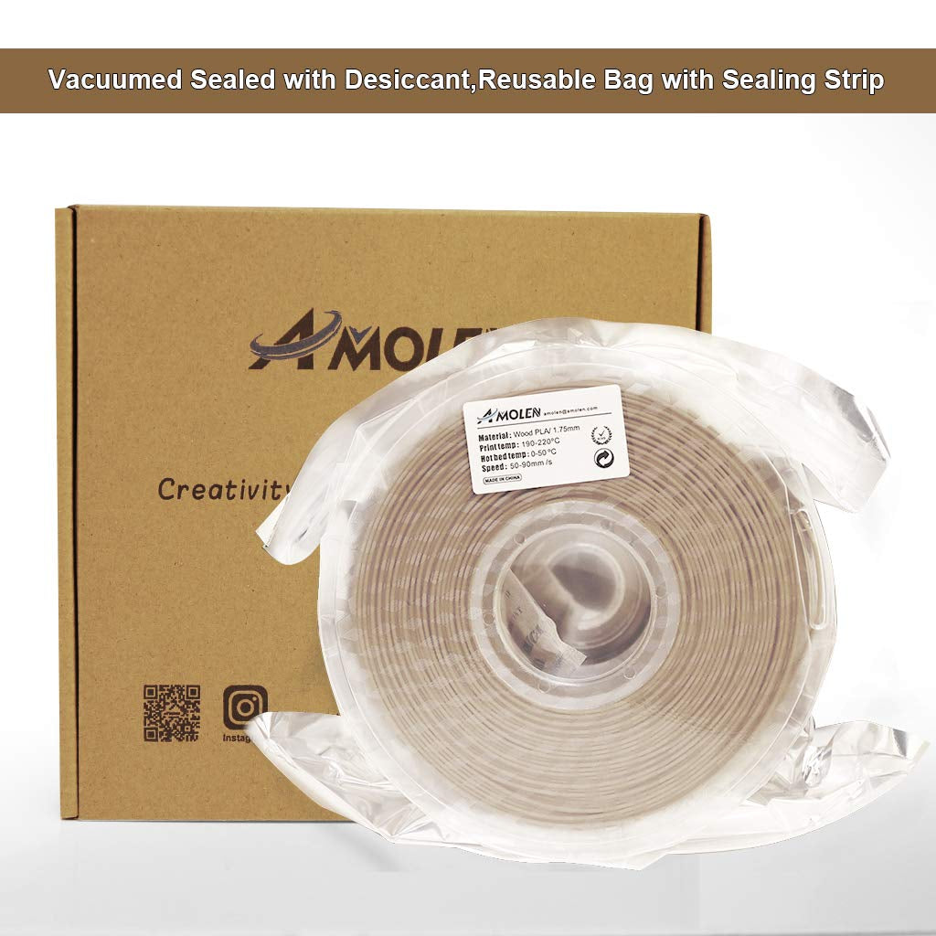3D Printing Filament Pla Wood Bamboo 3D Printer Filament, PLA Filament 1.75Mm 15% Real Bamboo Fiber, 1Kg/2.2Lb 15% Wood Fiber
